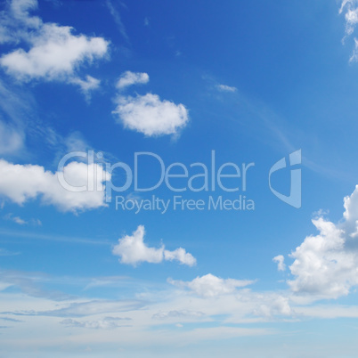 blue sky and white cumulus clouds