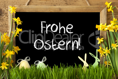 Narcissus, Egg, Bunny, Frohe Ostern Means Happy Easter