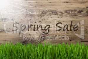Aged Wooden Background, Gras, Text Spring Sale