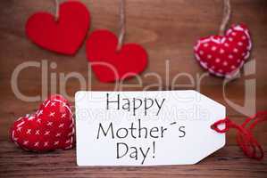 Read Hearts, Label, Text Happy Mothers Day