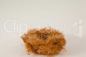 Empty nest against white background