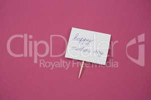 Happy mother day card on pink background