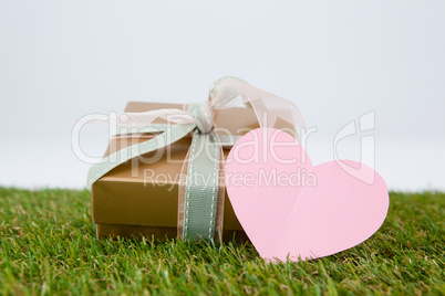 Heart shape card with gift box