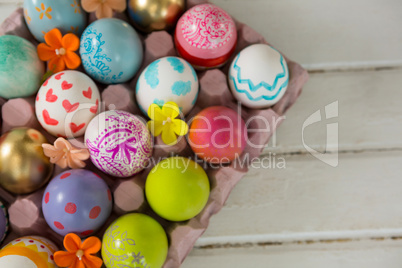 Painted Easter eggs in the nest