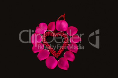 Decoration heart shape against black background