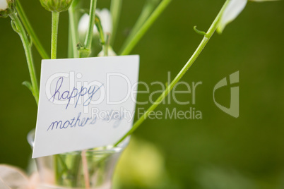 Happy mother day card on flower vase