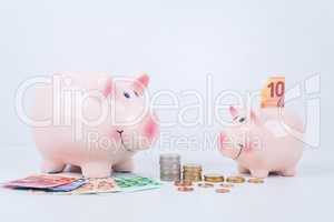 savings and piggy bank