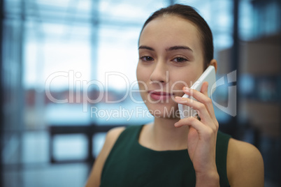 Businesswoman talking on mobile phone