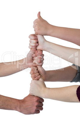 People stacking their fists