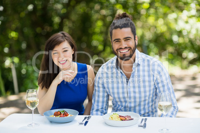 Couple enjoying together in a restaurant