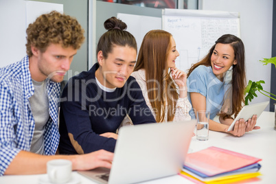 Executives working in office