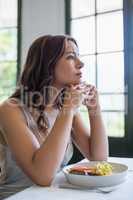 Depressed woman sitting