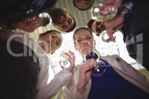 Businesspeople toasting glasses of champagne