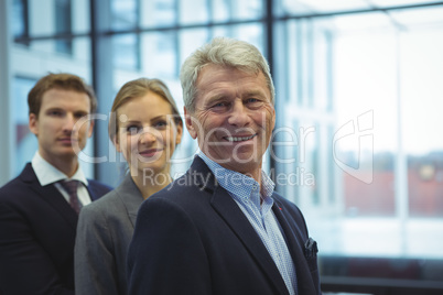 Business executives standing in the office