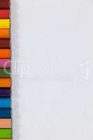 Close-up of colored pencil in a row