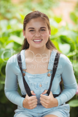 Portrait of happy schoolgirl