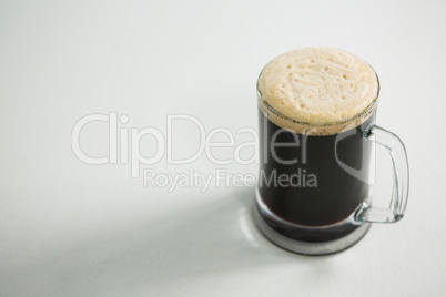 Black beer on white background