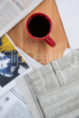 Coffee served in red mug