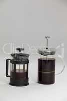 Cafetiere coffeemakers on white background