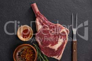 Rib chop and ingredients