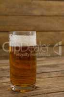 Close-up of glass of beer