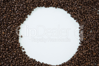 Coffee beans forming circle shape
