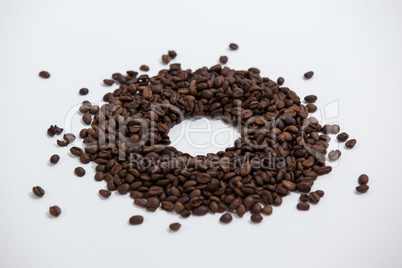 Coffee beans forming doughnut