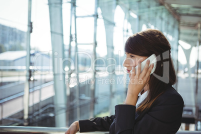 Businesswoman talking on mobile phone