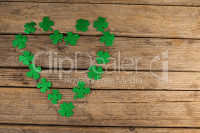 St Patricks Day shamrocks forming heart shape