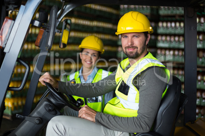 Portrait of factory workers in factory