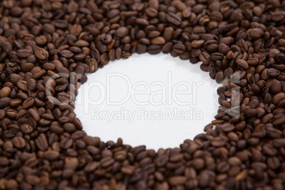 Coffee beans forming circle shape