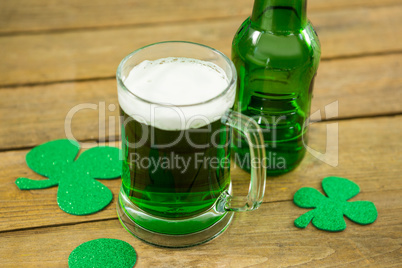 St Patricks Day green beer with shamrock