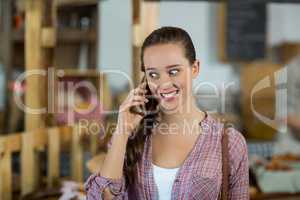 Female customer talking on the phone