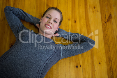 Beautiful woman exercising in gym