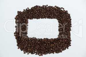 Coffee beans forming rectangle