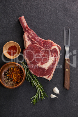 Rib chop and ingredients