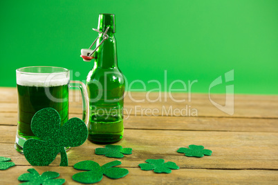 St Patricks Day green beer with shamrock