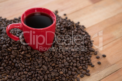 Coffee with coffee beans