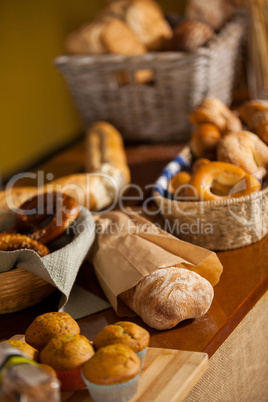 Various sweet foods at counter