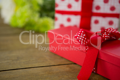 Close-up of red gift box
