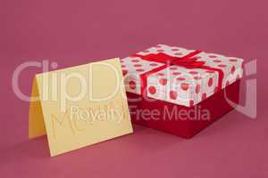 Happy mothers day card with gift box