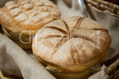 Close-up of bread in basket