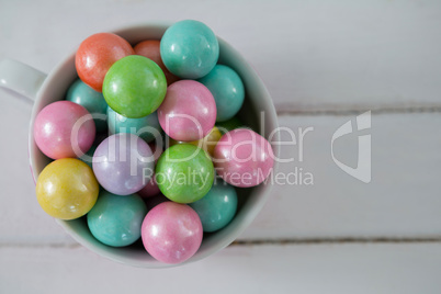 Colorful Easter eggs in bowl