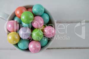 Colorful Easter eggs in bowl