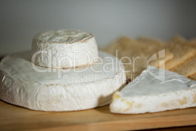 Close-up of cheese at counter