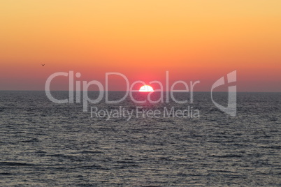 Summer sea sunset at the Adriatic coast