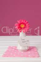 Happy mothers day card on flowers vase