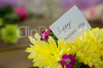 Happy mother day card on flowers
