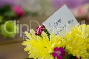 Happy mother day card on flowers