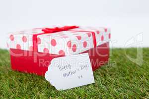 Happy mothers day card on gift box